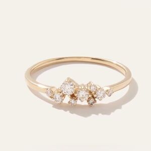 Quince 14K Gold Diamond Scatter Ring Size 6.5